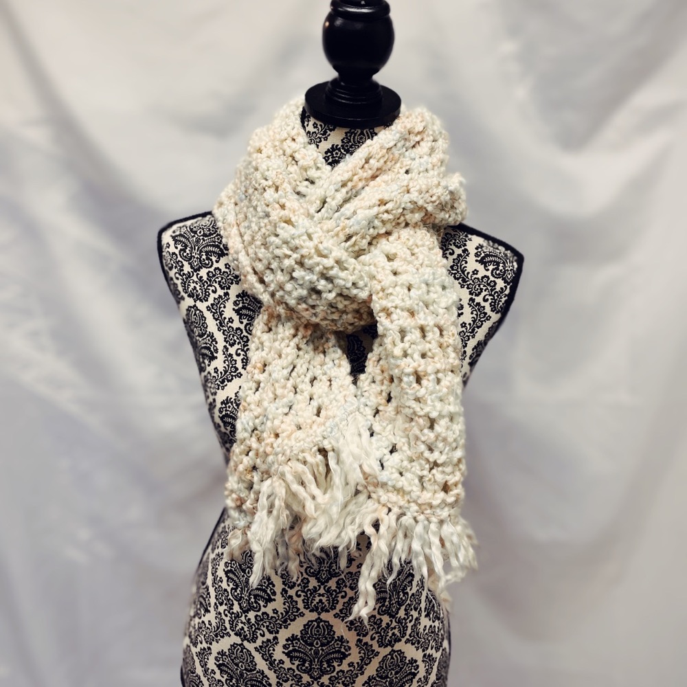 Handmade hand knit scarf